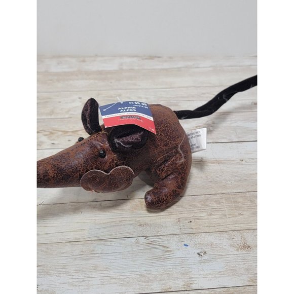 New Brown Polyester Leather Mouse 7" Stuff Toy Tabletop Holiday Christmas - Picture 3 of 7